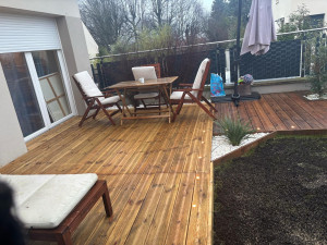 Photo de galerie - Création d'une terrasse avec éclairage 