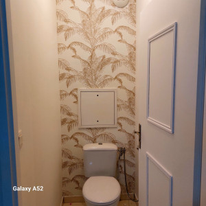 Photo de galerie - Pose de papier peint toile peinturs 
