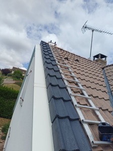 Photo de galerie - Rénovation tuile ciment en résine teintée