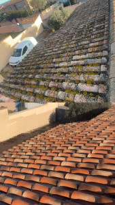 Photo de galerie - Avant après d’un nettoyage de toiture