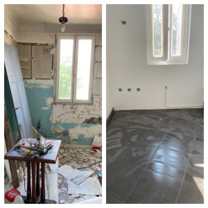 Photo de galerie - Rénovation cuisine carrelage et habillage placo 