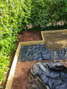 Photo de galerie - Pose de bordure et création d'un espace gravilloné