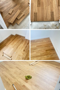 Photo de galerie - Pose Parquet massif chênes dans un chantier neuf 
