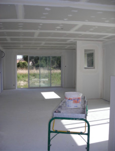 Photo de galerie - Plaque en plâtre avec préparation des bandes