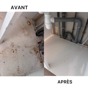 Photo de galerie - Dessous d’évier avant après 