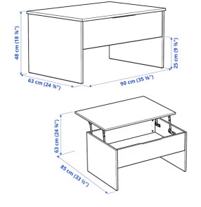 Photo de galerie - Table basse avec un  plateau relevable 
