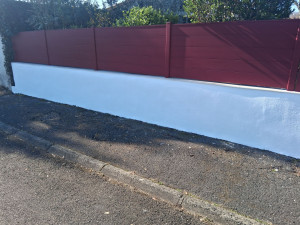 Photo de galerie - Couvertines et chapeaux carrelés, avec le ravalement 