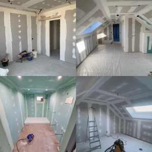 Photo de galerie - Lslation mur intèrieur-Montage plaques de plâtre 
