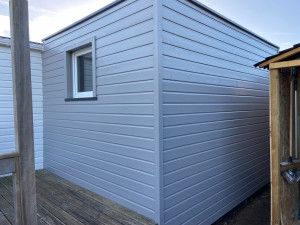Photo de galerie - Extension ossature bois couverture membrane epdm