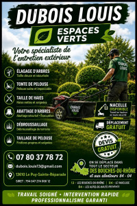 Photo de galerie - Bonjour je m'appelle monsieur Dubois Louis je suis espace vert et entretien de parc et jardin n'hésitez pas à me contacter je suis très rapide à me déplacer pour venir voir au chantier je suis un jeune et je travaille tout seul 