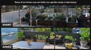 Photo de galerie - Pose brise-vue sur garde-corps terrasse
