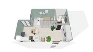 Photo de galerie - Plan réalisé en vue d'une rénovation complète d'un studio