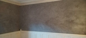 Photo de galerie - Remplacement tapisserie par enduit 