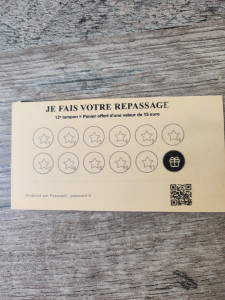 Photo de galerie - Carte fidélité 
1 case par tranche de 15€ , 11 cases = 1 panier d une valeur de 15€ offert 