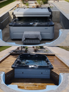 Photo de galerie - Réalisation d'une terrasse autour d'un jacuzzi