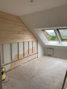 Photo de galerie - Pose de lambris et sol parquet 