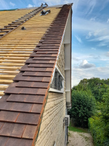 Photo de galerie - Rénovation couverture,  tuile plate, compris isolation en dessus.  