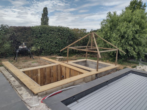 Photo de galerie - Création espace détente abords piscine 
