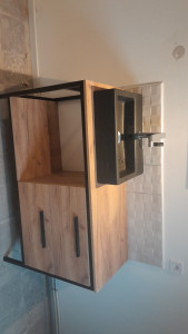 Photo de galerie - Pose meuble salle de bain plus petite faïence 