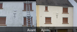 Photo de galerie - Nettoyage de façade avant et après intervention 