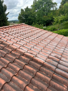 Photo de galerie - Intervention sur une toiture nettoyage, puis passage d’un hydrofuge