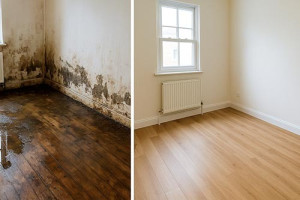 Photo de galerie - Suite à un dégât des eaux, j’ai réalisé un nettoyage complet de la pièce fortement abîmée (humidité, saleté, traces).
J’ai effectué un travail en profondeur pour assainir, nettoyer et redonner un aspect propre et sain à l’espace.