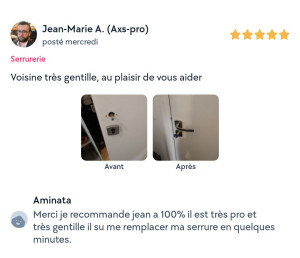 Photo de galerie - Changement poignée et serrure sécurisé