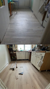 Photo de galerie - Rénovation du revêtement de sol dans une cuisine