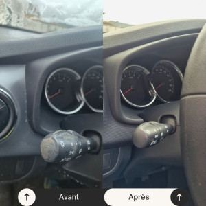 Photo de galerie - Nettoyage intérieur d'un Dacia Sandero. Lavage auto à domicile près de Rouen dans la seine maritime (76) et l'Eure (27)