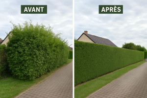 Photo de galerie - Avant après de mon passage sur cette haie