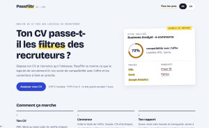 Photo de galerie - Site web , permettant l'analyse des CV 