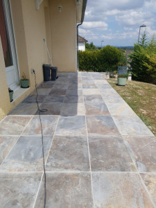 Photo de galerie - Pose carrelage terrasse 