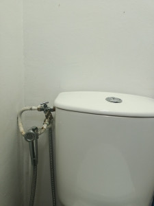 Photo de galerie - Installation d'une douchette sanitaire et remplacement du kit chasse d'eau