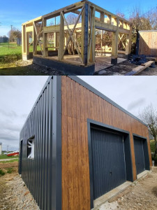 Photo de galerie - Garage ossature bois 6x7