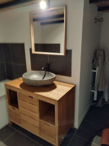 Photo de galerie - Installation d'un meuble de salle de bain et son vasque 