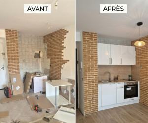 Photo de galerie - Montage et installation de cuisine sur mesure : travail soigné, précis et efficace pour un résultat impeccable.
