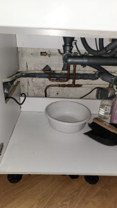 Photo de galerie - Après : Reprise d'écoulement cuisine toujours privilégié les coudes 45° avec débouchage de la canalisation principale