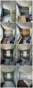 Photo de galerie - Isolation thermique par l'intérieur avec création d'un doublage sur ossature métallique, pose de laine de roche, pare-vapeur et plaques de plâtre hydrofuges dans un appartement haussmannien