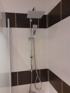 Photo de galerie - Installation colonne de douche et paroi 