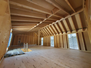 Photo de galerie - Création d'une maison ossature bois comprenant les murs, le plancher et la charpente