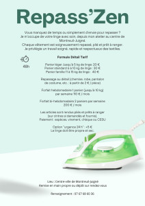 Photo de galerie - Ma deuxième activité, qui vous permet de vous décharger du repassage et ainsi de diminuer la charge mentale