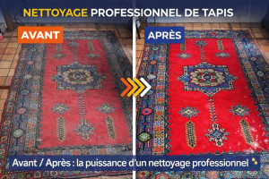 Photo de galerie - Nettoyage d'un tapis avec machine et produit adaptés.