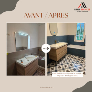 Photo de galerie - Avant / Après rénovation de salle de bain