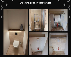 Photo de galerie - Création des WC suspendu dans un ancien placard