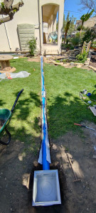 Photo de galerie - Installation d'une évacuation d'eau pluviale.