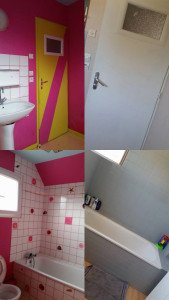 Photo de galerie -  rénovation salle de bain pose de pienture spécial carrelage plus pienture mur 