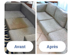 Photo de galerie - Nettoyage en profondeur réalisé sur un canapé.