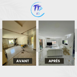 Photo de galerie - Rénovation avec ouverture sur cloison et réalisation de tout les enduits et la peinture 