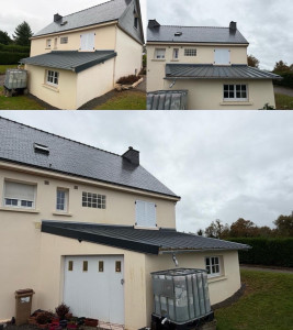 Photo de galerie - Réalisation d’une toiture en bac acier 7016