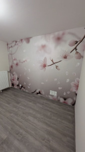 Photo de galerie - Pose d'une tapisserie panoramique. 